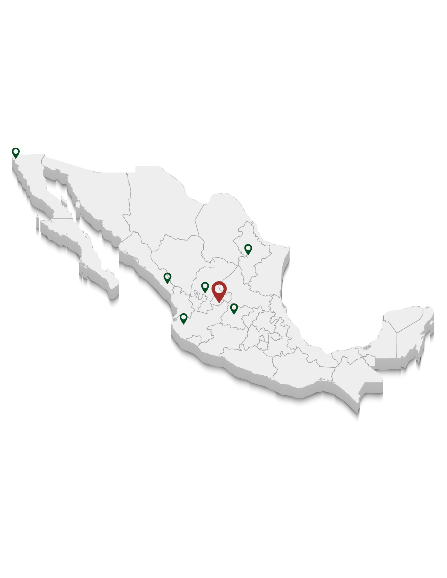 Mapa de México mostrando la cobertura nacional de GM Business Law Firm